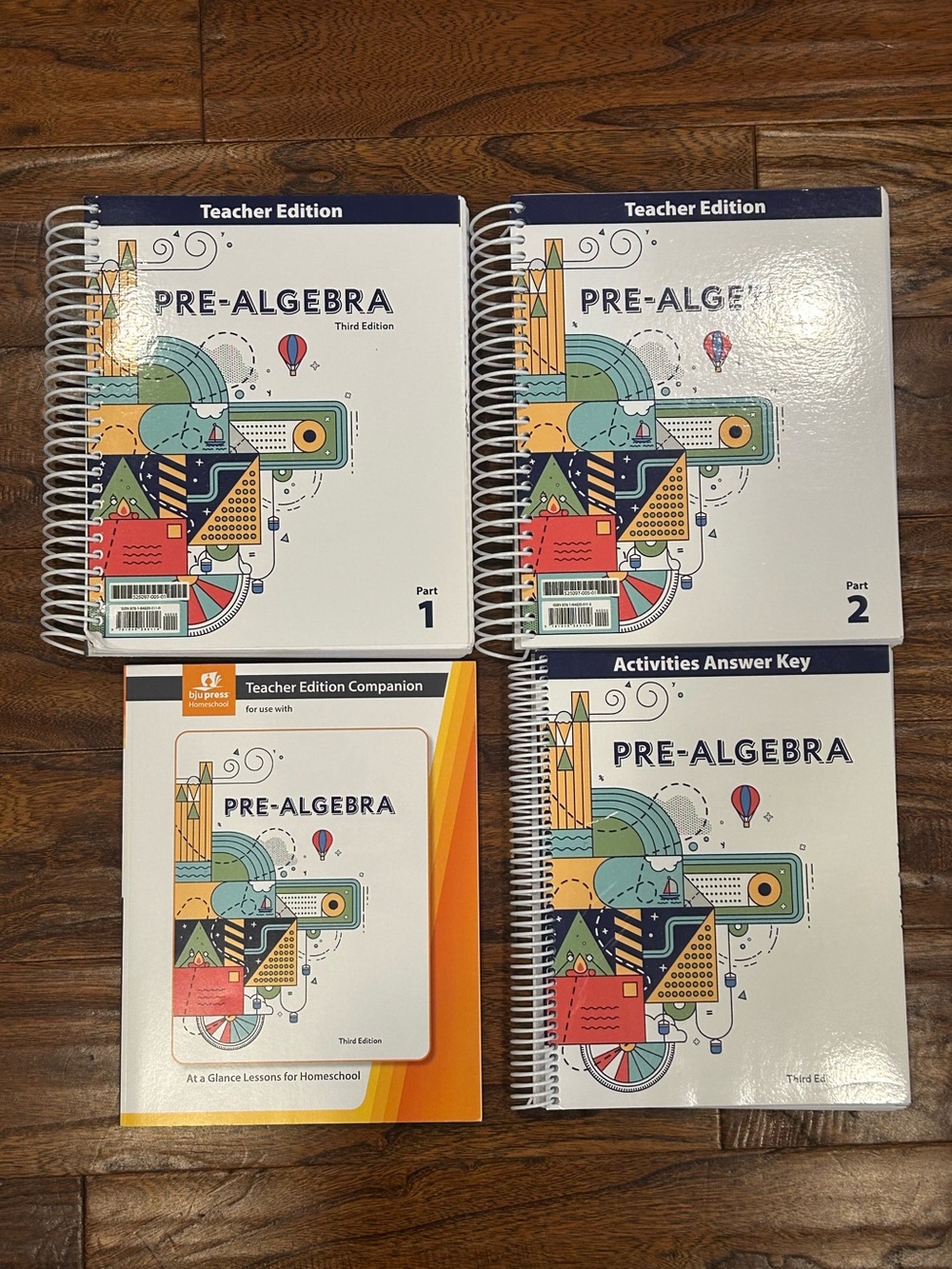 (4) BJU Press Pre-Algebra 3rd edition Teacher Set (set of 4 Books) Homeschool